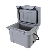 Insulated Portable Cooler with Impact-Resistant Hard Shell, Outdoor Ice Chest for Extended Travel, 21.5″ L x 15.5″ W x 15.5″ H, Grey(m-13)