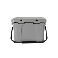 Insulated Portable Cooler with Impact-Resistant Hard Shell, Outdoor Ice Chest for Extended Travel, 21.5″ L x 15.5″ W x 15.5″ H, Grey(m-12)