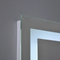 HOMCOM LED Bathroom Mirror Wall Mount Vanity Make Up Mirror with Dimmable Touch Switch Control and Defogger, Waterproof - 36" x 28"(m-8)