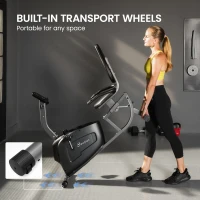 Soozier Recumbent Exercise Bike with 8-Level Magnetic Resistance, LCD Monitor, Heart Rate Handle and Adjustable Seat(m-9)