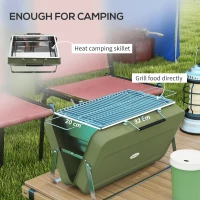 Outsunny Metal Suitable-Style Portable BBQ Grill - Green(m-6)