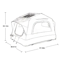 Quick-Setup 2-Person Camping Tent with Electric Pump, Inflatable Rooftop Tent for Car & SUV, 86.5″ L x 57″ W x 52.5″ H, Black+Green(m-3)