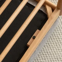 Mid-Century Shoe Bench with High-Rebound Sponge Cushion, Sturdy Shoe Rack with Slatted Compartment, 23.5″ L x 12″ W x 16.5″ H, Natural(m-8)