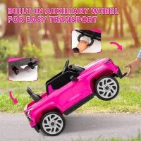 Qaba 12V CHEVROLET SILVERADO EV RST Licensed Kids Car w/ Remote, Spring Suspension, Soft Start, Training Wheels, Pink(m-7)