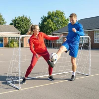 Soozier Soccer Goal, 6 x 4ft Portable Practice Soccer Net with Nylon Mesh, Steel Frame, for Indoor and Outdoor Use(m-9)