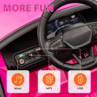 Qaba 12V CHEVROLET SILVERADO EV RST Licensed Kids Car w/ Remote, Spring Suspension, Soft Start, Training Wheels, Pink(m-9)