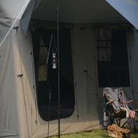 Inflatable Camping Tent with Hand Pump & Polyester Fabric, Waterproof Glamping Tent for Outdoor, 157.5″ L x 118″ W x 90.5″ H, Army Green(m-6)