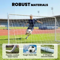 Soozier Soccer Goal, 6 x 4ft Portable Practice Soccer Net with Nylon Mesh, Steel Frame, for Indoor and Outdoor Use(m-5)