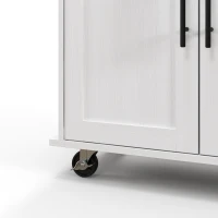 HOMCOM Rolling Island with Wheels for Kitchen, Kitchen Island on Rollers with Power Outlets, Drawer and Doors(m-12)