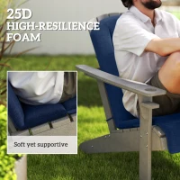 Outsunny Set of 4 Patio Chair Cushions, High Back Adirondack Chair Cushion with Ties, High-Density Foam, Navy Blue(m-4)