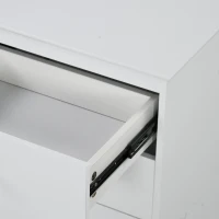 HOMCOM Set of Two Three-Drawer Modern Bedside Tables for Bedroom, White(m-11)