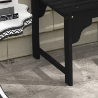 Outsunny Wooden Garden Bench, Patio Double Park Bench with Slatted Seat, Front Porch Backless Bench, Black(m-10)