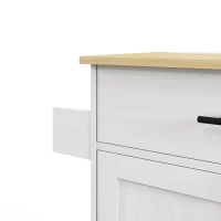 HOMCOM Rolling Island with Wheels for Kitchen, Kitchen Island on Rollers with Power Outlets, Drawer and Doors(m-13)