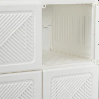 HOMCOM Portable Wardrobe, Foldable Storage Organzier with 8 Compartments, Magnet Doors, White(m-13)