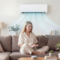 HOMCOM 18000 BTU Mini Split Air Conditioner, 22 SEER2 230V Wifi Enabled Inverter AC Unit & Heat Pump Cools up to 1250 Sq. Ft(m-10)