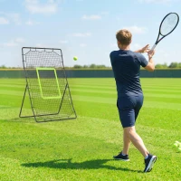 Soozier 4 x 5.7ft Volleyball Rebounder Net with Strike Zone, Baseball Lacrosse Training Net for Pitching and Fielding(m-9)