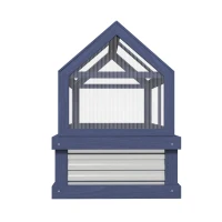 Outsunny Raised Garden Flower Bed Kit w/ Greenhouse, Wooden Cold Frame Planter, Gray(m-11)