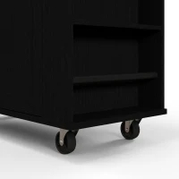 HOMCOM Rolling Island with Wheels for Kitchen, Kitchen Island on Rollers with Power Outlets, Drawer and Doors(m-13)
