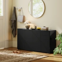 HOMCOM Kitchen Sideboard Storage Cabinet, Modern Coffee Bar Cabinet with Push-Open Design and 2 Drawers for Living Room, Black(m-10)