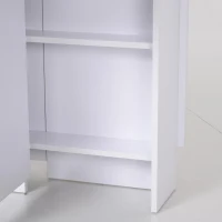HOMCOM Extendable Dining Table, Collapsible Folding Table w/ 2-tier Shelves and Rolling Casters, White(m-11)
