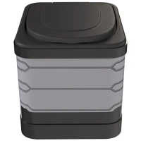 Outsunny Portable Toilet for Adults Foldable Porta Potty 12 Coagulant Packets for Camping Travel RV Outdoor Use(m-2)