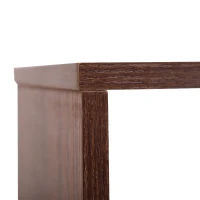 HOMCOM 5-Tiers Geometric Wooden Bookcase S-Shaped Storage Bookshelf Display with Metal Frame for Living Room, Bedroom, Home Office, Walnut(m-12)
