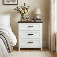 HOMCOM Dresser for Bedroom with 3 Drawers Storage Chest of Drawers for Living Room, Closet, Laundry, Entryway(m-10)