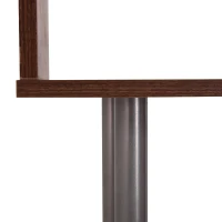 HOMCOM 5-Tiers Geometric Wooden Bookcase S-Shaped Storage Bookshelf Display with Metal Frame for Living Room, Bedroom, Home Office, Walnut(m-11)
