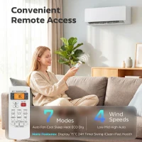 HOMCOM 23000 BTU Mini Split Air Conditioner, 22 SEER2 230V Wifi Enabled Inverter AC Unit & Heat Pump Cools up to 1500 Sq. Ft(m-6)