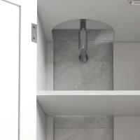 HOMCOM Bathroom Vanity Cabinet, Under Sink Storage Cabinet with Double Doors, Open and Adjustable Shelves, White(m-9)