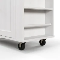 HOMCOM Rolling Island with Wheels for Kitchen, Kitchen Island on Rollers with Power Outlets, Drawer and Doors(m-11)