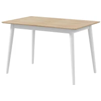 HOMCOM 47" x 30" Dining Table, Farmhouse Dining Room Table with Pine Wood Frame, Space Saving Kitchen Table, Natural(m-2)