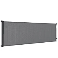 PawHut Retractable Dog Gate, 41" Tall,  Extends to 122" Wide, Mesh Pet Gate with Single Hand Operation, for Stairs, Doorways(m-2)