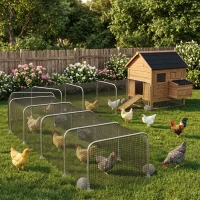 PawHut Extra Long Chicken Tunnel for Outside, 354" x 39" Galvanized Steel Chicken Run for 10-15 Chickens or Ducks(m-1)