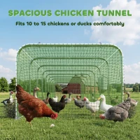 PawHut Extra Long Chicken Tunnel for Outside, 354" x 39" Galvanized Steel Chicken Run for 10-15 Chickens or Ducks(m-4)