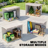 Outsunny 7' x 4' Galvanised Steel Garden Shed, with Foundation Kit - Grey(m-9)