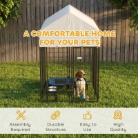 PawHut Outdoor Dog Kennel with Roof, 6' x 4' x 6' Heavy Duty Welded Wire Dog Playpen Enclosure with Escape-proof Lock(m-7)