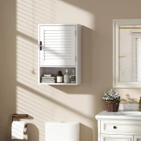 HOMCOM Bathroom Cabinet, Wall Mounted Storage Cabinet with Adjustable Shelves, 40 x 20 x 60 cm, White(m-1)