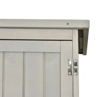 Outsunny 4x1.5ft Wooden Garden Sheds, Outdoor Storage with Windows and Double Door for Gardeners, Grey(m-12)
