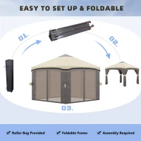 Outsunny 10' x 10' Pop Up Canopy with Netting, Foldable Tents for Parties, Height Adjustable, with Storage Bag(m-5)