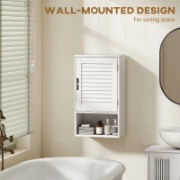 HOMCOM Bathroom Cabinet, Wall Mounted Storage Cabinet with Adjustable Shelves, 40 x 20 x 60 cm, White(m-6)