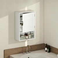 HOMCOM Bathroom Cabinet, Wall Mounted Storage Cabinet with Adjustable Shelves, 40 x 20 x 60 cm, White(m-9)