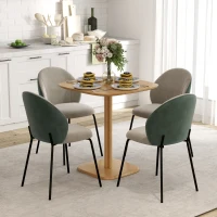 HOMCOM Dining Table for 4 People - Modern Kitchen Table with Wood-Effect Top, 27.6" x 27.6", Natural Wood(m-8)