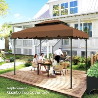 Outsunny 13' x 10' Gazebo Replacement Canopy, Gazebo Top Cover with Double Vented Roof for Garden Patio(TOP ONLY), Coffee(m-9)