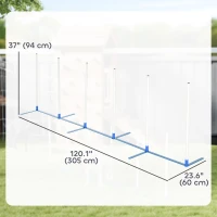 PawHut Adjustable Dog Agility Training Obstacle Set with Weaves Poles and Storage Bag for Pet Dogs Outdoor Games Exercise Blue and White(m-3)