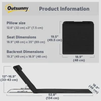 Outsunny 2 Pieces Beach Lounge Chair, Outdoor Folding Chaise Lounge Set w/ Pillow for Sunbath, Snap, Black(m-3)