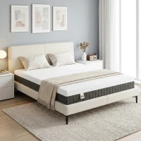 HOMCOM 10 Inch King Mattress in a Box, Pressure Relief & Lumbar Support, CertiPUR-US Certified, Medium Firm(m-10)