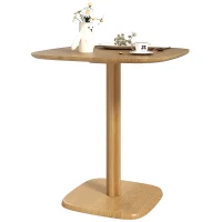 HOMCOM Dining Table for 4 People - Modern Kitchen Table with Wood-Effect Top, 27.6" x 27.6", Natural Wood(m-2)