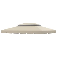 Outsunny 13' x 10' Gazebo Replacement Canopy, Gazebo Top Cover with Double Vented Roof for Garden Patio(TOP ONLY), Beige(m-11)