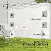 Outsunny Instant Canopy Sidewall with 4 Storage Bag for 10 x 10 ft Straight Leg Pop Up Canopies, 1 Pack Sidewall Only, White(m-6)